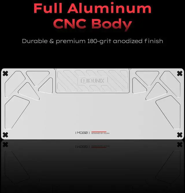 Alt view image 2 of 5 - IQUNIX MQ80 Low Profile Mechanical Keyboard for Work and Gaming Tri Mode Wireless Wired CNC Aluminum Hot Swappable RGB Backlit Long Battery Life VIA Support (Black)