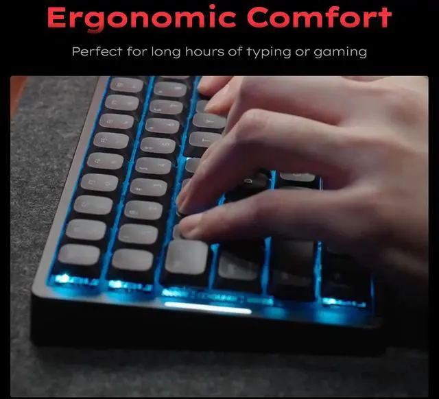 Alt view image 3 of 5 - IQUNIX MQ80 Low Profile Mechanical Keyboard for Work and Gaming Tri Mode Wireless Wired CNC Aluminum Hot Swappable RGB Backlit Long Battery Life VIA Support (Black)
