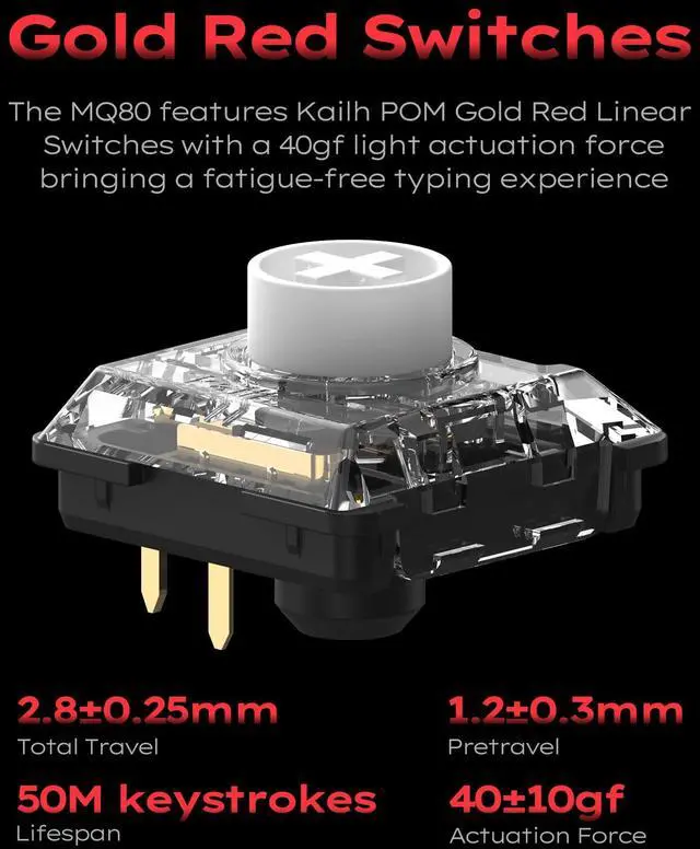Alt view image 4 of 5 - IQUNIX MQ80 Low Profile Mechanical Keyboard for Work and Gaming Tri Mode Wireless Wired CNC Aluminum Hot Swappable RGB Backlit Long Battery Life VIA Support (Silver)