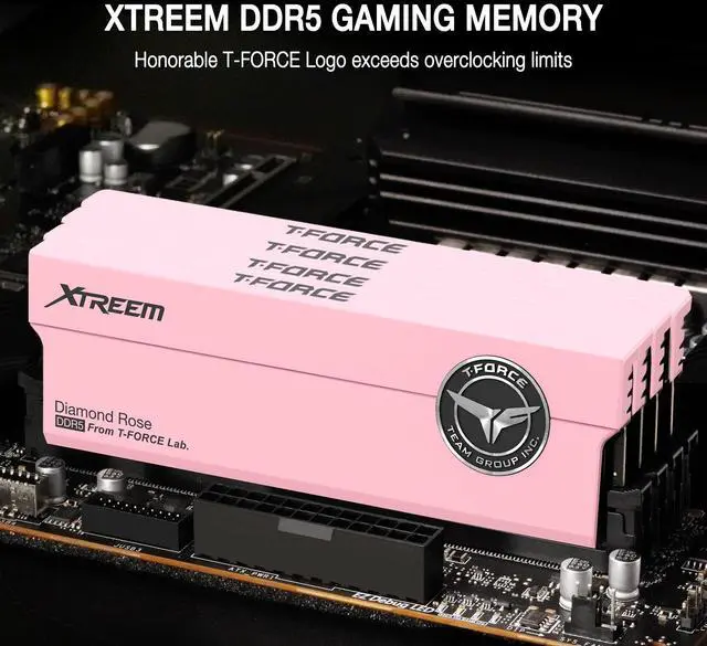Alt view image 2 of 5 - TEAMGROUP T-Force XTREEM DDR5 Ram 48GB (2x24GB) 7200MHz PC5-57600 CL34 M-DIE Desktop Memory Module Ram for 600 700 Series Chipset XMP 3.0 Ready Pink FFPD548G7200HC34ADC01