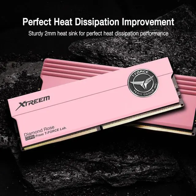 Alt view image 3 of 5 - TEAMGROUP T-Force XTREEM DDR5 Ram 48GB (2x24GB) 7200MHz PC5-57600 CL34 M-DIE Desktop Memory Module Ram for 600 700 Series Chipset XMP 3.0 Ready Pink FFPD548G7200HC34ADC01
