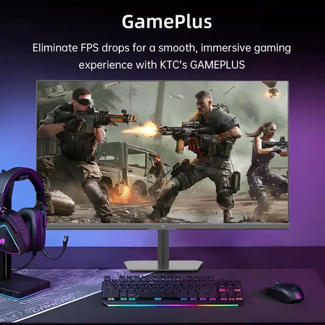 Alt view image 3 of 5 - KTC 24 Inch 180Hz Gaming Monitor, 2K QHD Fast IPS PC Gaming Monitor, 1440p 1ms Computer Monitor 144Hz, G-Sync and FreeSync Compatibility, HDR Support, HDMI Displayport, VESA, Q24T09