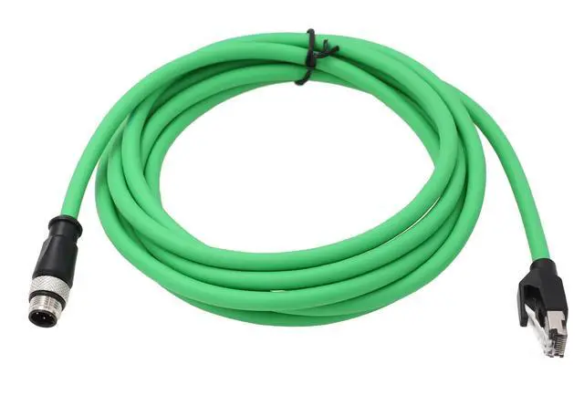 Alt view image 2 of 4 - HangTon Sensor Actuator Ethernet M12 4 Pin D Coded RJ45 CAT5e Cable for Keyence IV IV2 Omron Machine Vision System Profinet Network Shielded PVC 50m