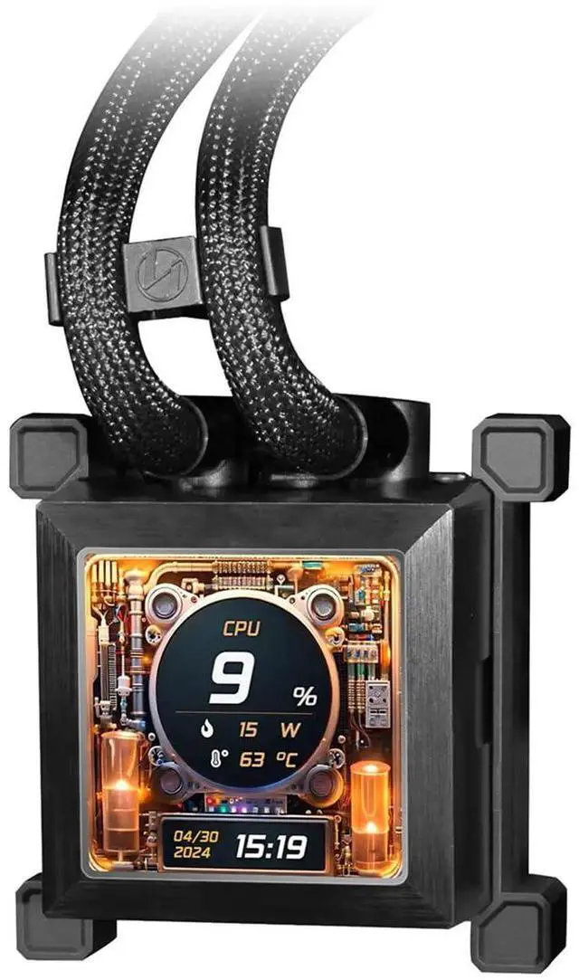 Alt view image 3 of 4 - Lian-Li HydroShift LCD 360S Performance 360mm All-In-One CPU Liquid Cooler - Black