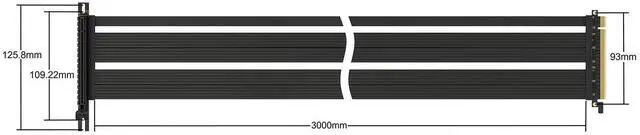 Alt view image 2 of 5 - LINKUP [300 cm PCIE 3.0 16x Shielded Extreme High-Speed Riser Cable PCI Express Port Extension Card90 Degree Socket
