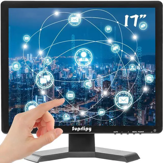 Main image of Suprlipy 17 Inch Touch Screen Monitor 1280x1024 Support HDMI VGA AV USB BNC, 10 Points Capacitive Touch TFT LED Monitor for Laptop PC Xbox PS5/PS4 Switch POS Systems Built-in LounSpeakers