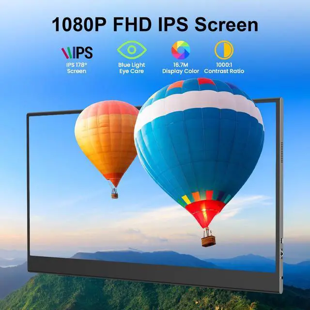 Alt view image 2 of 5 - UFYQL 15.6-Inch Portable Touchscreen Monitor, 1080P FHD IPS Display with Magnetic Case, HDMI & USB-C Plug-and-Play, External Monitor for Laptop, Phone, Xbox, Switch, PS4/5 (15.6" Touchscreen Monito)