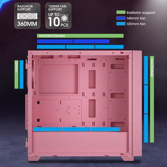 Alt view image 5 of 5 - Vetroo E-ATX Full Tower PC Case Built-in ARGB LED Strip Pre-Installed ARGB & PWM FDB Fan with 1000W Power Supply 80 Plus Gold Full Modular ATX 3.0 Japanese 105°C Capacitors
