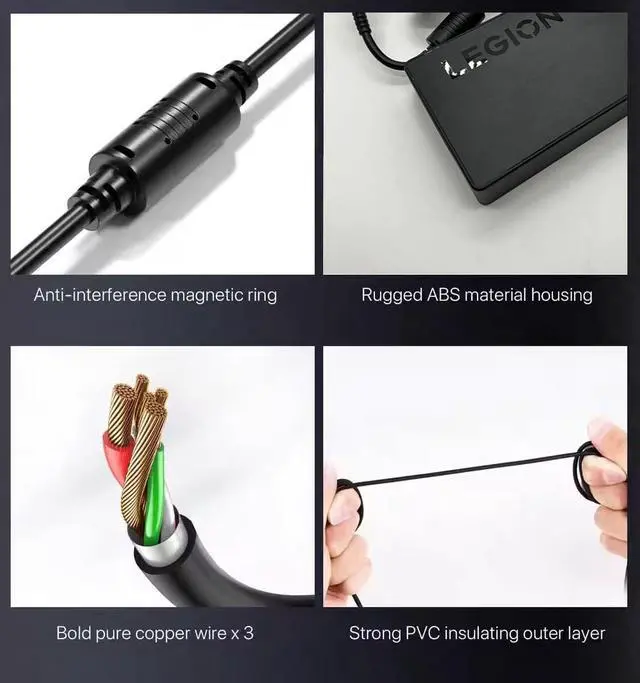 Alt view image 5 of 5 - OEM Legion 330W Charger for Lenovo Legion 9 7 7i 16IRX9H 16ARX8H 16IRX8H 16IRX8 16IRX9 83DE 82WS 82WQ 83AG 83G0 Gaming Laptop GX21M50608 ADL330SDC3A 20V 16.5A Power Supply Adapter Cord