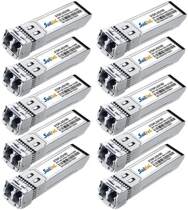 Main image of 10G Gigabit Single Mode SFP+ LC Module,10G 1310nm SMF, up to 10 km, DDM,10GBase-LR Fiber Transceiver, Compatible with Cisco, Ubiquiti, Mikrotik,Netgear, Dlink,Linksys and More (10 Packs)