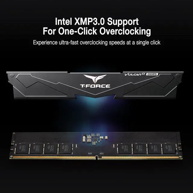 Alt view image 3 of 5 - TEAMGROUP T-Force Vulcan Alpha DDR5 Ram 64GB Kit (2x32GB) 6000MHz (PC5-48000) CL38 Desktop Memory Module Ram AMD Optimized Memory Black FLABD564G6000HC38JDC01