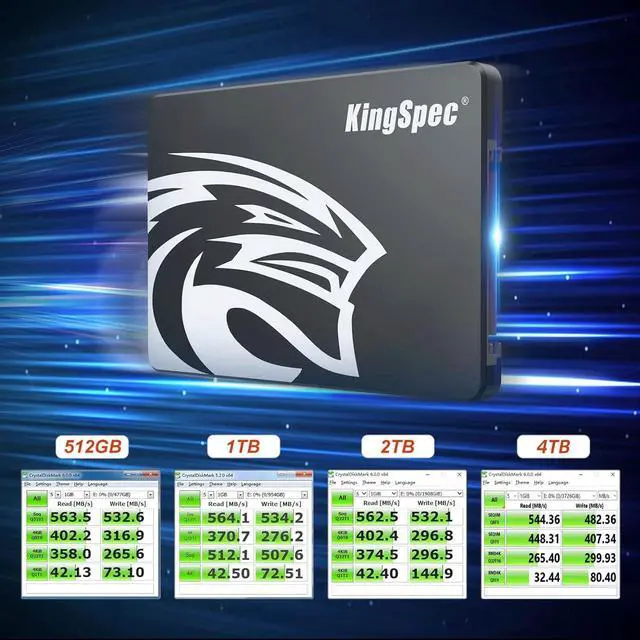 Alt view image 3 of 5 - KingSpec 4TB 2.5 SSD SATA III Internal - 550MB/s Read, 520MB/s Write with 3D NAND Flash, for Laptop & Desktop PC Upgrade