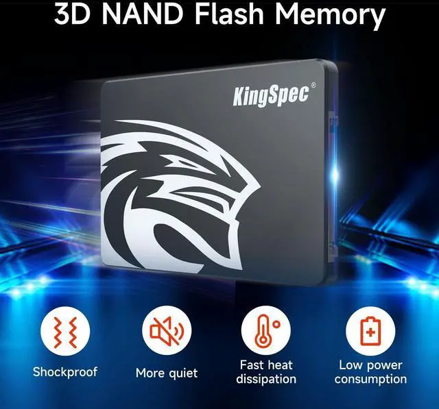 Alt view image 5 of 5 - KingSpec 4TB 2.5 SSD SATA III Internal - 550MB/s Read, 520MB/s Write with 3D NAND Flash, for Laptop & Desktop PC Upgrade