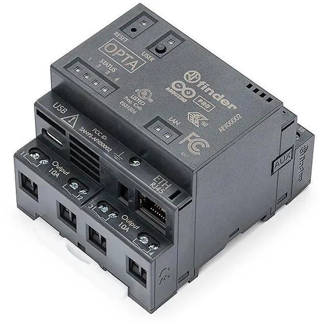 Main image of Arduino Opta WiFi [AFX00002]  Industrial IoT Controller with Wi-Fi Connectivity, Digital I/O, Analog Inputs, and Modbus Support for Automation and Control Systems