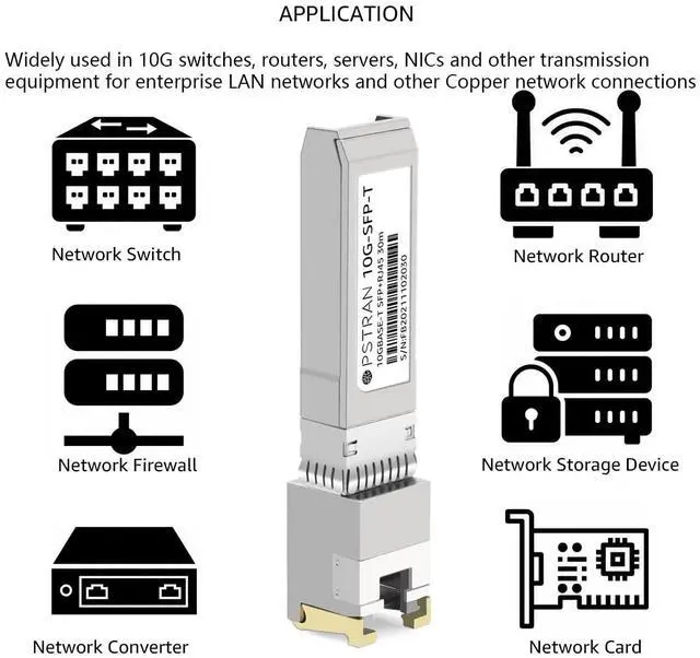 Alt view image 5 of 5 - OPSTRAN 10GBASE-T SFP+ RJ-45 Copper Transceiver Module Compatible with Mellanox MFM1T02A-T 10G SFP+ 30m Cat6a/7 4 Pack