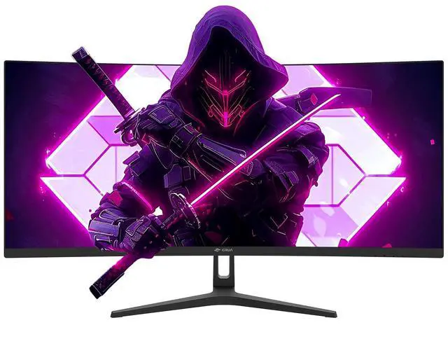 Alt view image 2 of 5 - CRUA 34Inch Ultrawide Gaming Monitor, WQHD(3440 * 1440P) 144Hz/165Hz Curved Monitor,120% sRGB, Computer Monitor That Supports AMD Freesync, Wall Mountable Installs(HDMI, DP)-Black