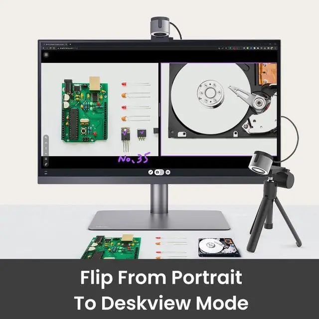 Alt view image 2 of 5 - BenQ ideaCam S1 Pro: Live demo Webcam with 15x Zoom Lens, Marco Handheld Document Camera for Flexible Demonstration, Remote Work, and Product Inspection.