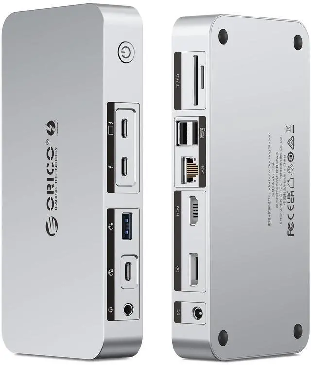 Main image of ORICO Thunderbolt 4 Dock,40Gbps 12-in-1 HUB Docking Station Support Single 8K/Dual 4K and Daisy Chain Expansion,Compatible HDMI/DP Port,SD/TF Slots Ideals for Media Editor-TB4