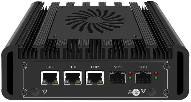Main image of Mini PC N100 Firewall Hardware Intel 82599ES 2 x 10GbE SFP+, 3 x i226V 2.5GbE LAN OPNsense Appliance,AES-NI, 2HD, SIM Card Slot, M.2 WiFi Slot,NO RAM NO SSD