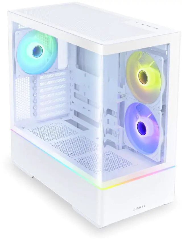 Alt view image 2 of 5 - LIAN LI Mid-Tower ATX PC Case, 3 x 140mm ARGB Fans, Chassis with Front & Side Tempered Glass Panels, Liquid Cooling Ready, Gaming Computer Case, (CG237 RGB - ATX -White)