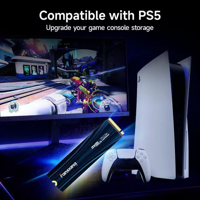 Alt view image 2 of 5 - fanxiang 4TB NVMe SSD PCIe Gen 4 Gaming SSD for PS5, Up to 7300MB/s M.2 2280 SSD Compatible with PS5 Storage Expansion, Internal Solid State Drive for Gamers, Professionals, Creators S880E