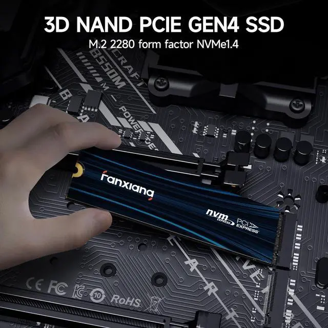 Alt view image 4 of 5 - fanxiang 4TB NVMe SSD PCIe Gen 4 Gaming SSD for PS5, Up to 7300MB/s M.2 2280 SSD Compatible with PS5 Storage Expansion, Internal Solid State Drive for Gamers, Professionals, Creators S880E
