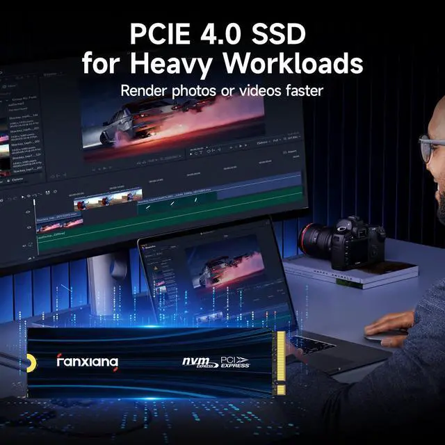 Alt view image 5 of 5 - fanxiang 4TB NVMe SSD PCIe Gen 4 Gaming SSD for PS5, Up to 7300MB/s M.2 2280 SSD Compatible with PS5 Storage Expansion, Internal Solid State Drive for Gamers, Professionals, Creators S880E