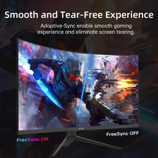 Alt view image 3 of 5 - KTC 32 Inch 240Hz Curved Gaming Monitor, FHD 1080P 1500R HDR Gaming PC Monitor, FreeSync, Ultra-Fast 1ms Monitor for Gamer, 3500:1 Contrast, HDMI 2.0 x 2, DisplayPort 1.4 & USB 2.0, H32S17F