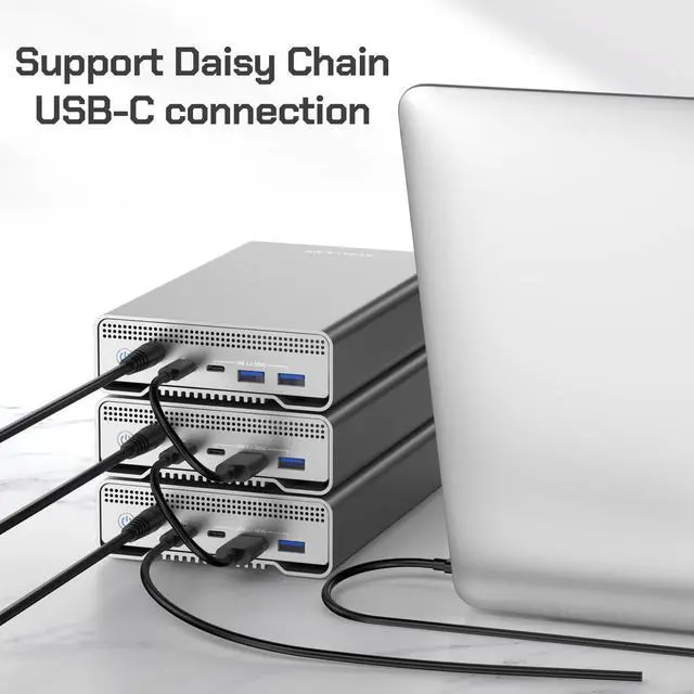 Alt view image 5 of 5 - Avolusion PRO-G1 12TB USB 3.2 Gen 2 (10Gbps) USB-C External Hard Drive with USB 3.0 HUB for Windows or MacOS Desktop PC/Laptop