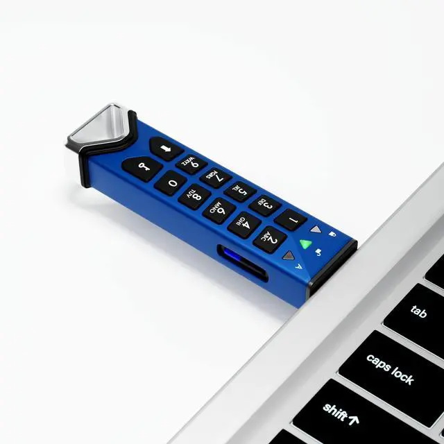 Alt view image 4 of 5 - 2 Pack iStorage datAshur SD 32GB Encrypted USB Flash Drives with Removable iStorage microSD Cards| KeyWriter License + Free Type C-A Adapter