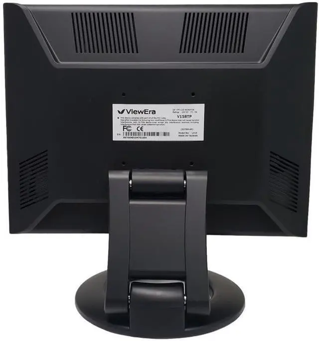 Alt view image 4 of 5 - ViewEra V158TP TFT LCD 15" Touchscreen Monitor, Black; 1024x768 Resolution; 700:1 Contrast Ratio; 5-Wire Resistive Type; Adjustable Stand; VGA, SVGA, and XGA Support; Built-in Speakers; Front Control