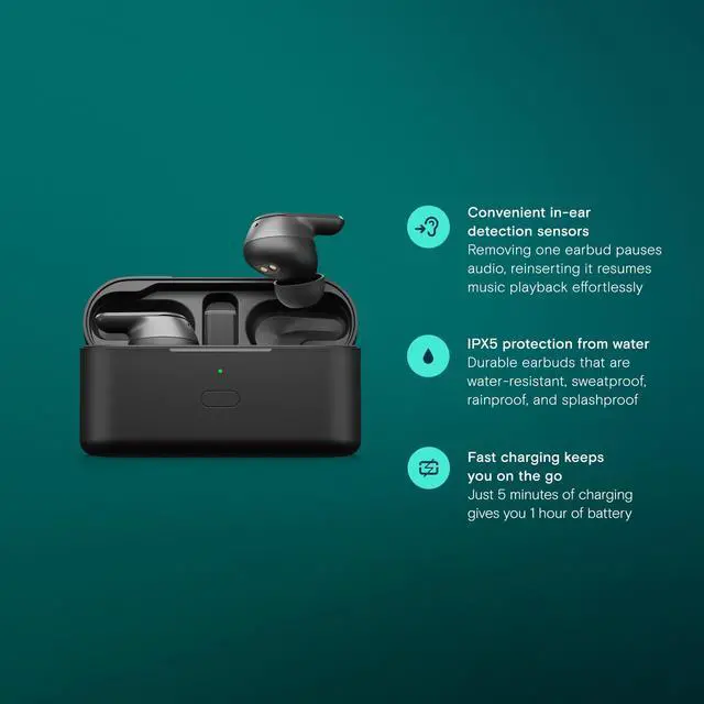 Alt view image 3 of 5 - EPOS ADAPT E1 True Wireless Earbuds Black - Hybrid ANC, Multi-Point Bluetooth, Microsoft Teams & Made for iPhone Certified, 50H Battery, Wireless Charging, Semi Open, USB C Dongle IPX5 Water Resistant
