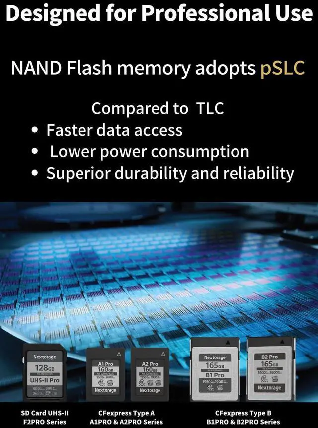 Alt view image 2 of 5 - Nextorage 256GB SDXC UHS-II V90 SD Card Japanese Brand pSLC Max. Write Speed 299MB/s Max. Read Speed 300MB/s 4K Recording F2PRO Series NX-F2PRO256G SDXC Card for Digital Camera