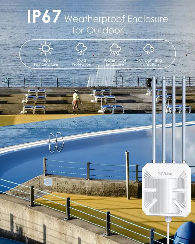 Alt view image 5 of 5 - WAVLINK AX3000 WiFi 6 Wireless Outdoor Wireless Access Points, Long Range Outdoor WiFi with Dual Band/PoE/IP67/600mW of Power/Up to 256 Devices for Parties, Business Gatherings Work with Starlink