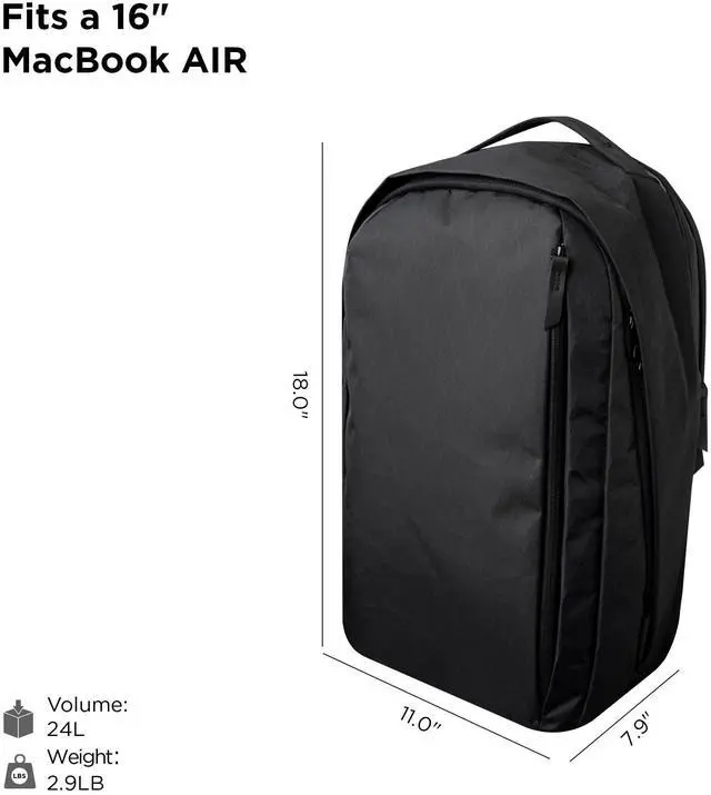Alt view image 2 of 5 - ALPAKA Metro Backpack Pro for Men - Fits 15.6" Laptop Business Travel Backpack with YKK Zippers, MOD Key Leash & Luggage Pass-through, Durable Padded and Weatherproof Work Bag, VX42 (Black)