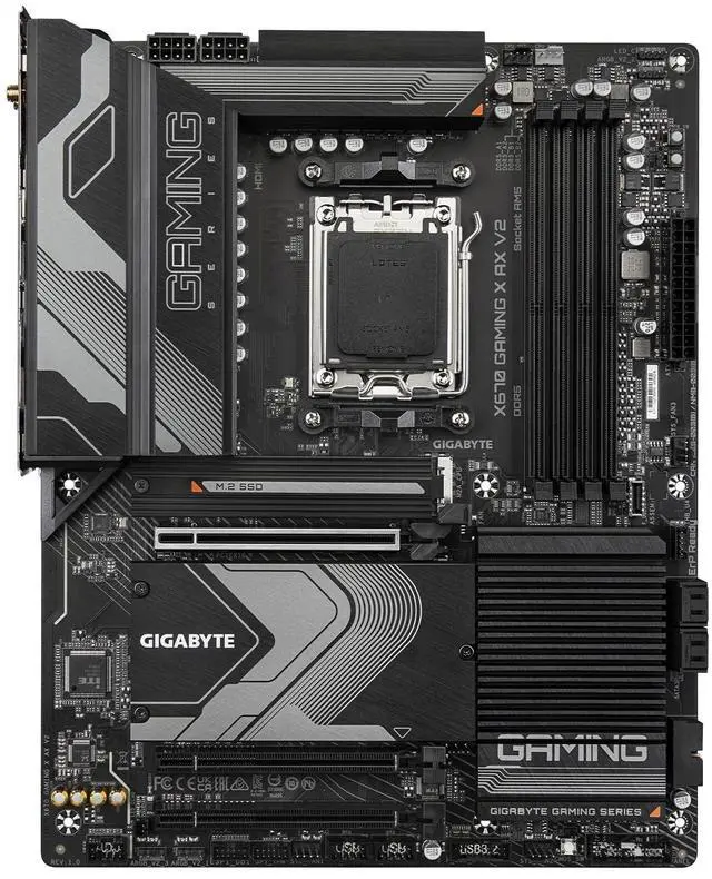 Alt view image 2 of 5 - Gigabyte Ultra Durable X670 Gaming X AX V2 Gaming Desktop Motherboard - AMD X670 Chipset - Socket AM5 - ATX - 5-Year Warranty