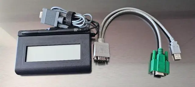 Alt view image 2 of 2 - Topaz T-LBK460-B-R 1x5 Backlit LCD Signature Capture Pad - Serial RS232 Connection