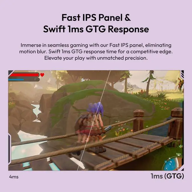 Alt view image 4 of 5 - Pixio PX278 Wave Purple 27 inch 180Hz Refresh Rate FHD 1440p Resolution Fast IPS Panel 1ms GTG Response Time Purple Gaming Monitor with Adaptive Sync