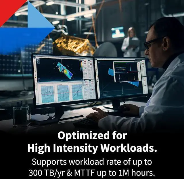 Alt view image 4 of 5 - Toshiba X300 PRO 10TB High Workload Performance for Creative Professionals 3.5-Inch Internal Hard Drive  Up to 300 TB/Year Workload Rate CMR SATA 6 GB/s 7200 RPM 512 MB Cache - HDWR71AXZSTB