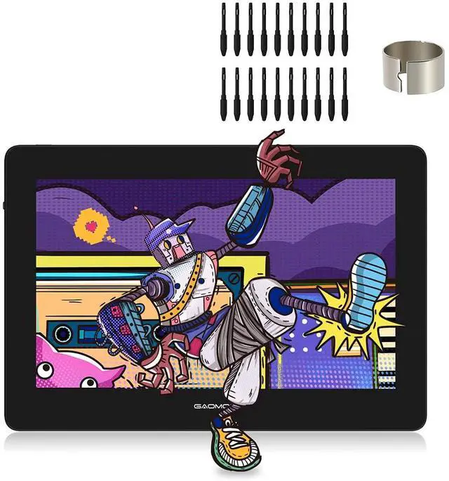 Main image of GAOMON PD1320 13.3 Inch Pen Display & Extra 20 Nibs -120% sRGB Full-Laminated Graphics Drawing Tablet with Tilt Support and Adjustable Leather Stand - for Windows Mac Android OS