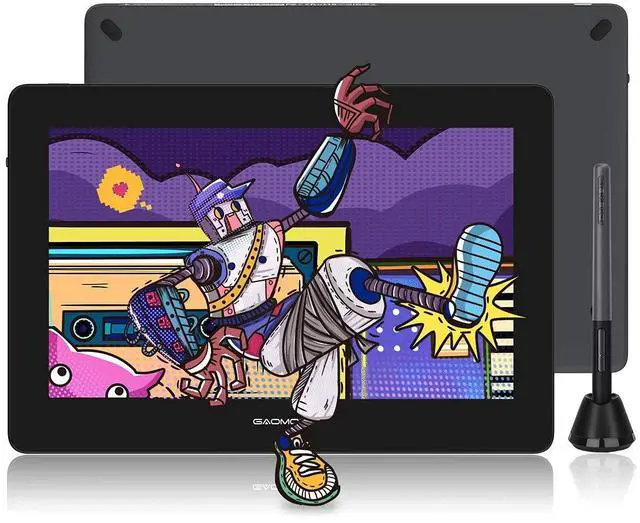 Alt view image 2 of 5 - GAOMON PD1320 13.3 Inch Pen Display & Extra 20 Nibs -120% sRGB Full-Laminated Graphics Drawing Tablet with Tilt Support and Adjustable Leather Stand - for Windows Mac Android OS