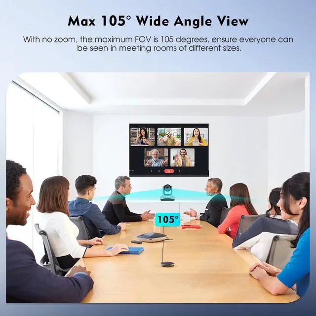 Alt view image 5 of 5 - TOALLIN Wireless PTZ Conference Room Camera, 3X Optical Zoom Streaming Camera, 1080P Full HD Wireless Webcam for Video Conferencing/Live Streaming/Church Services Worship/Online Education