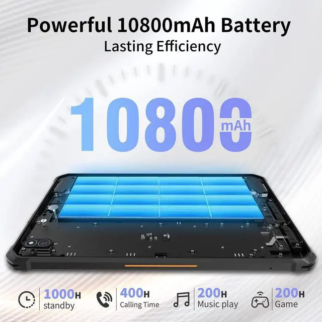 Alt view image 3 of 5 - HOTWAV R10 Pro Rugged Tablet 10.1" 12000mAh Android 146GB+128GB/2TB ExpandableOcta-Core 2.4GHz16MP+8MP Dual Cam | 700 Nits Sunlight DisplayIP68&IP69K Waterproof Certified for Outdoor