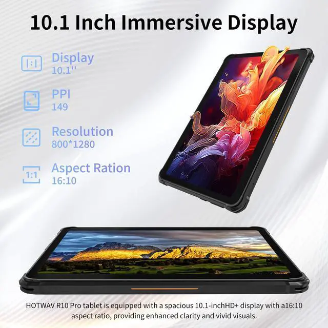 Alt view image 4 of 5 - HOTWAV R10 Pro Rugged Tablet 10.1" 12000mAh Android 146GB+128GB/2TB ExpandableOcta-Core 2.4GHz16MP+8MP Dual Cam | 700 Nits Sunlight DisplayIP68&IP69K Waterproof Certified for Outdoor
