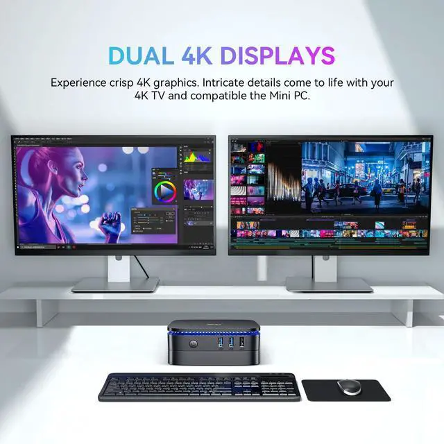 Alt view image 4 of 5 - Blackview MP60 Mini PC N150(Turbo 3.6GHz), Mini Computers 16GB DDR4 RAM 512GB M.2 SSD, Support 4K 60Hz, 2*HDMI/Ethernet/Wi-Fi/Bluetooth