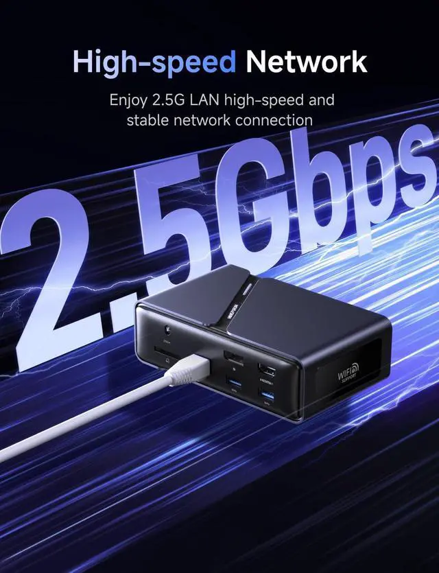 Alt view image 5 of 5 - MINISFORUM TB4-01 12-in-1 Docking Station,Intel JHL8440 Thunderbolt 4 Controller,PD 85W,HDMI 2.1/DP1.4,SD/TF, Thunderbolt 4X 2,3 x USBA,1 x USB C,2.5G RJ45
