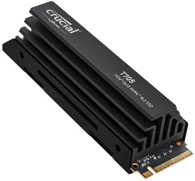 Main image of Crucial T705 2TB PCIe Gen5 NVMe M.2 SSD with Heatsink - Up to 14,500 MB/s - Game Ready - Internal Solid State Drive (PC) - +1mo Adobe CC - CT2000T705SSD5