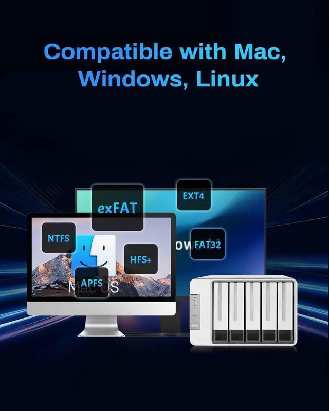 Alt view image 5 of 5 - TERRAMASTER D5-310 HDD Enclosure 5Bay - Hardware Raid Supports RAID 5, 0, 1, 10, Single, USB 3.1 Type-C Direct Attached Storage Backup Software Included (Diskless)