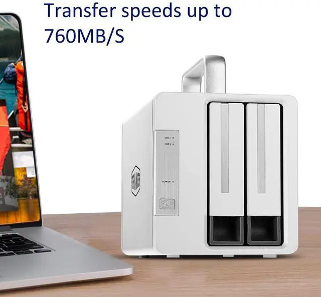 Alt view image 3 of 5 - TERRAMASTER TD2 Thunderbolt 3 Professional-Grade 2-Bay External Hard Drive Enclosure RAID 0/RAID1/JBOD Hard Disk RAID Storage (Diskless)