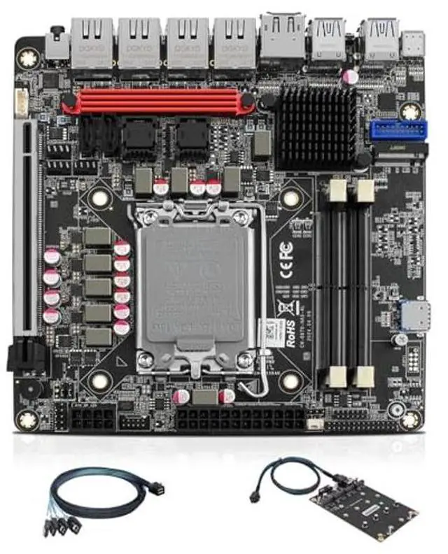 Main image of StoneStorm Q670 6-Bay NAS Mini ITX Motherboard with 4* 2.5GBE (LGA1700, 12th/13th/14th Gen. Desktop Processor), i226-LM vPro, 2* DDR5 MAX 64GB, 6* M.2 NVMe, 6*SATA3.0, 1*Type-C 20Gbps, Dual 4K Display